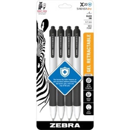 ZEBRA PEN Pen, Antimicrobial, X20, 4 ZEB41614